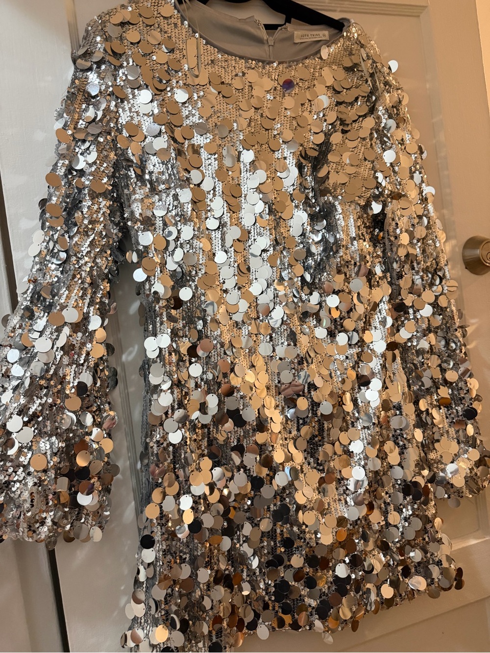 12th Tribe Silver Sequin Party Dress